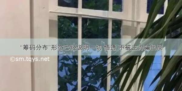 “筹码分布”形态已经说明一切 悟透 不被主力骗出局