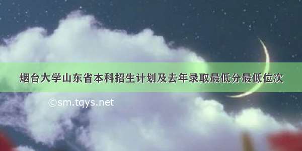 烟台大学山东省本科招生计划及去年录取最低分最低位次