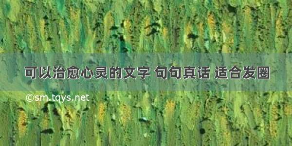 可以治愈心灵的文字 句句真话 适合发圈