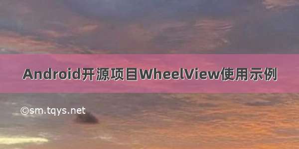 Android开源项目WheelView使用示例