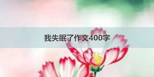 我失眠了作文400字