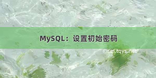 MySQL：设置初始密码