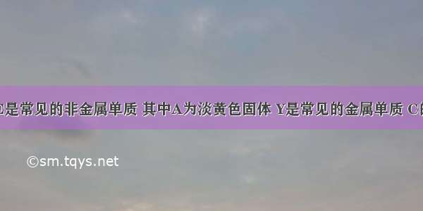 已知A B E是常见的非金属单质 其中A为淡黄色固体 Y是常见的金属单质 C的相对分子