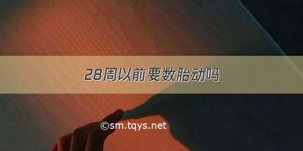 28周以前要数胎动吗