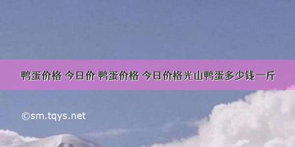 鸭蛋价格 今日价 鸭蛋价格 今日价格光山鸭蛋多少钱一斤