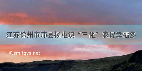 江苏徐州市沛县杨屯镇“三化”农民幸福多