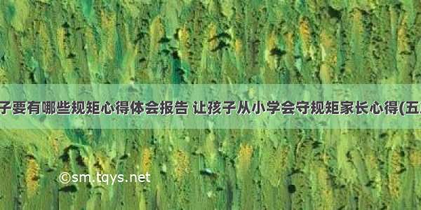 孩子要有哪些规矩心得体会报告 让孩子从小学会守规矩家长心得(五篇)