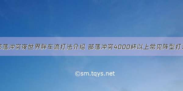 部落冲突夜世界胖车流打法介绍 部落冲突4000杯以上常见阵型打法