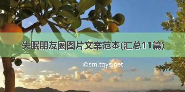 失眠朋友圈图片文案范本(汇总11篇)