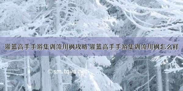 灌篮高手手游集训流川枫攻略 灌篮高手手游集训流川枫怎么样