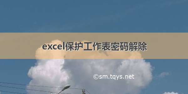 excel保护工作表密码解除