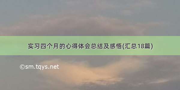 实习四个月的心得体会总结及感悟(汇总18篇)