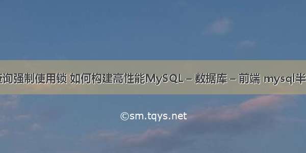 mysql查询强制使用锁 如何构建高性能MySQL – 数据库 – 前端 mysql半同步复制