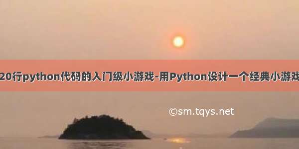 20行python代码的入门级小游戏-用Python设计一个经典小游戏