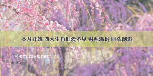 本月开始 四大生肖旧爱不见 财源满贯 回头倒追