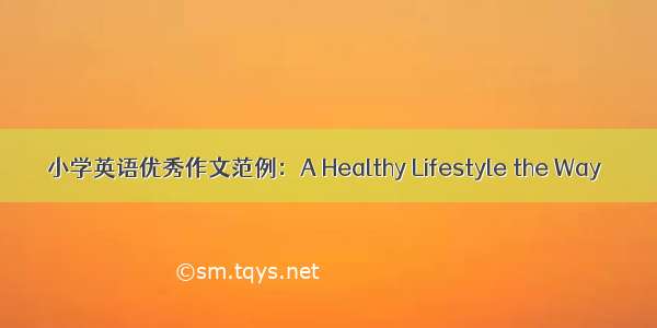 小学英语优秀作文范例：A Healthy Lifestyle the Way