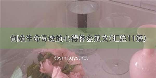 创造生命奇迹的心得体会范文(汇总11篇)