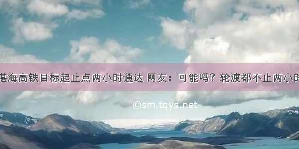 湛海高铁目标起止点两小时通达 网友：可能吗？轮渡都不止两小时