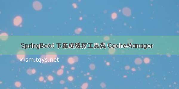 SpringBoot 下集成缓存工具类 CacheManager