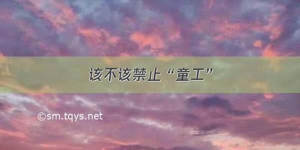 该不该禁止“童工”