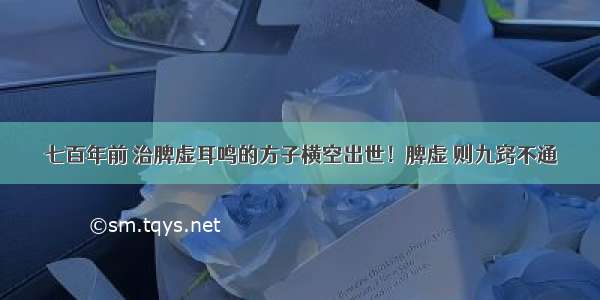 七百年前 治脾虚耳鸣的方子横空出世！脾虚 则九窍不通