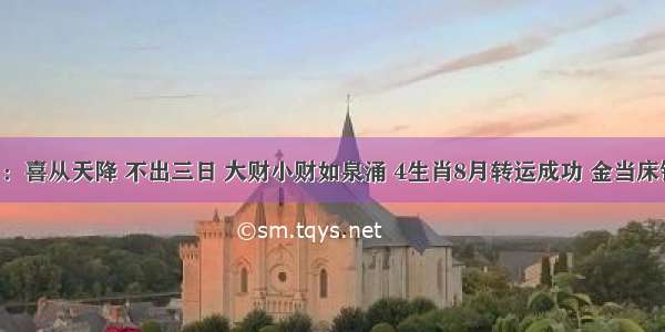 观音点名：喜从天降 不出三日 大财小财如泉涌 4生肖8月转运成功 金当床银当被 彩