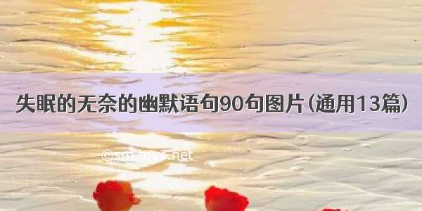 失眠的无奈的幽默语句90句图片(通用13篇)