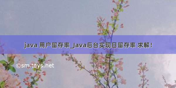 java 用户留存率_Java后台实现日留存率 求解！