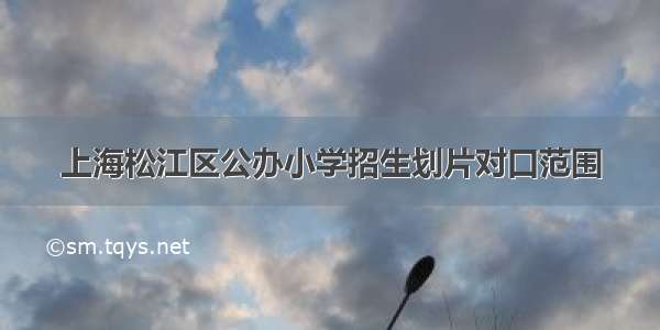 上海松江区公办小学招生划片对口范围