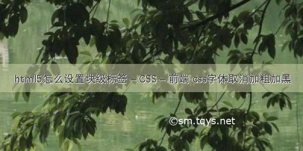 html5怎么设置块级标签 – CSS – 前端 css字体取消加粗加黑