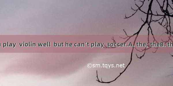 My father can play  violin well  but he can’t play  soccer.A. the; theB. the; \C. \; theD.