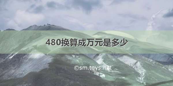 480换算成万元是多少