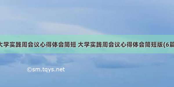 大学实践周会议心得体会简短 大学实践周会议心得体会简短版(6篇)