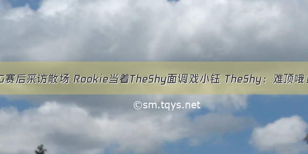 IG赛后采访散场 Rookie当着TheShy面调戏小钰 TheShy：难顶哦！