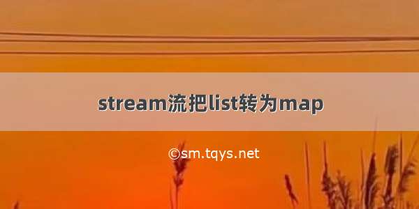 stream流把list转为map