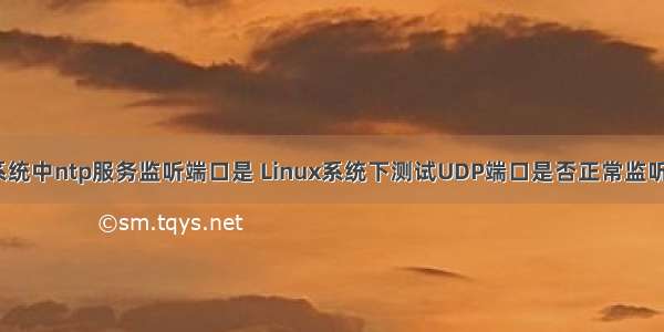 linux系统中ntp服务监听端口是 Linux系统下测试UDP端口是否正常监听的办法