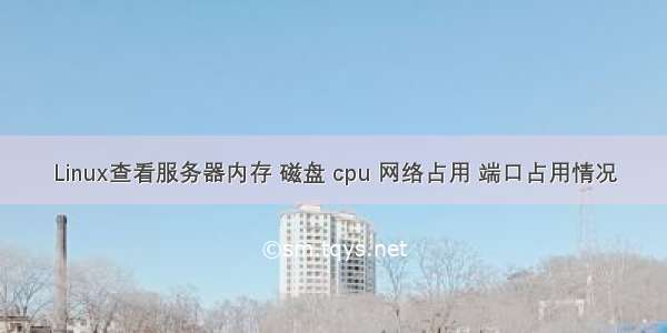 Linux查看服务器内存 磁盘 cpu 网络占用 端口占用情况