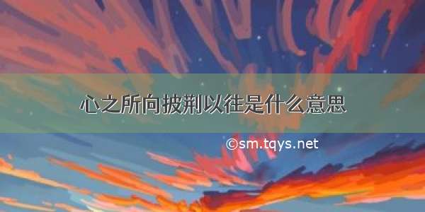 心之所向披荆以往是什么意思