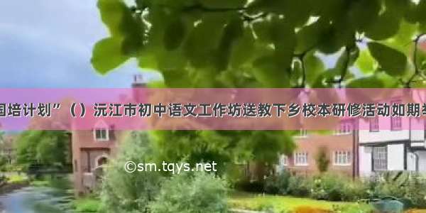 “国培计划”（）沅江市初中语文工作坊送教下乡校本研修活动如期举行