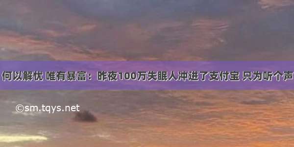 何以解忧 唯有暴富：昨夜100万失眠人冲进了支付宝 只为听个声