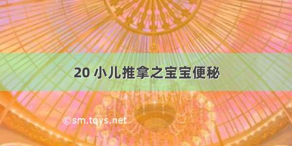 20 小儿推拿之宝宝便秘