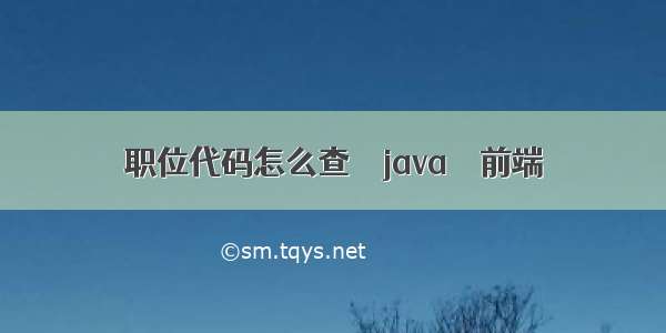 职位代码怎么查 – java – 前端