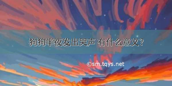 狗狗半夜发出哭声 有什么意义？