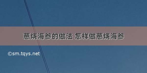 葱烧海参的做法 怎样做葱烧海参