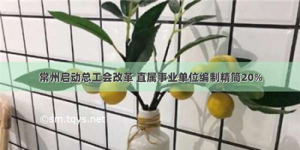 常州启动总工会改革 直属事业单位编制精简20%