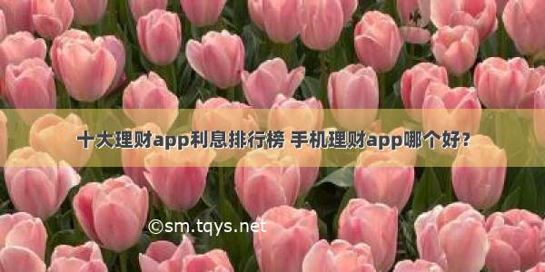 十大理财app利息排行榜 手机理财app哪个好？