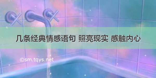 几条经典情感语句 照亮现实 感触内心