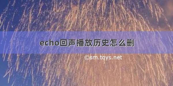 echo回声播放历史怎么删