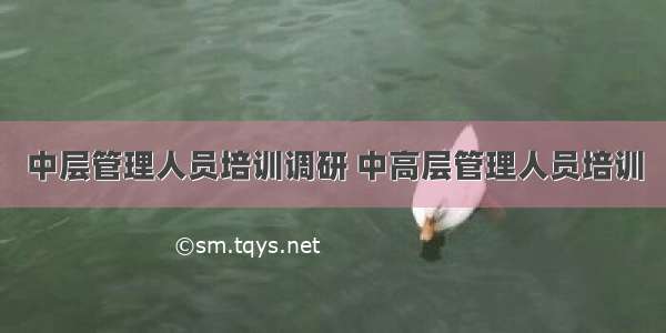 中层管理人员培训调研 中高层管理人员培训