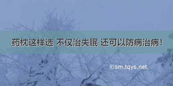 药枕这样选 不仅治失眠 还可以防病治病！